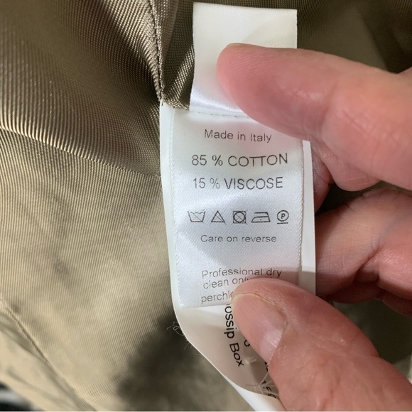 Gossip Blazer Jacket Waffle Knit Sz 48 M-L Green Tan Buttons Up Frayed Italy - Picture 14 of 16